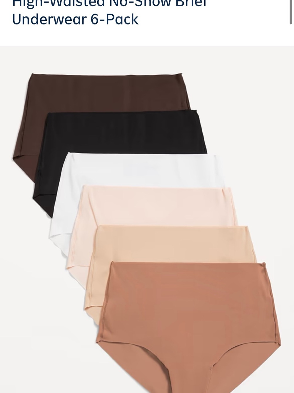 NWT Old Navy 6-pack high waisted, no show briefs, size M